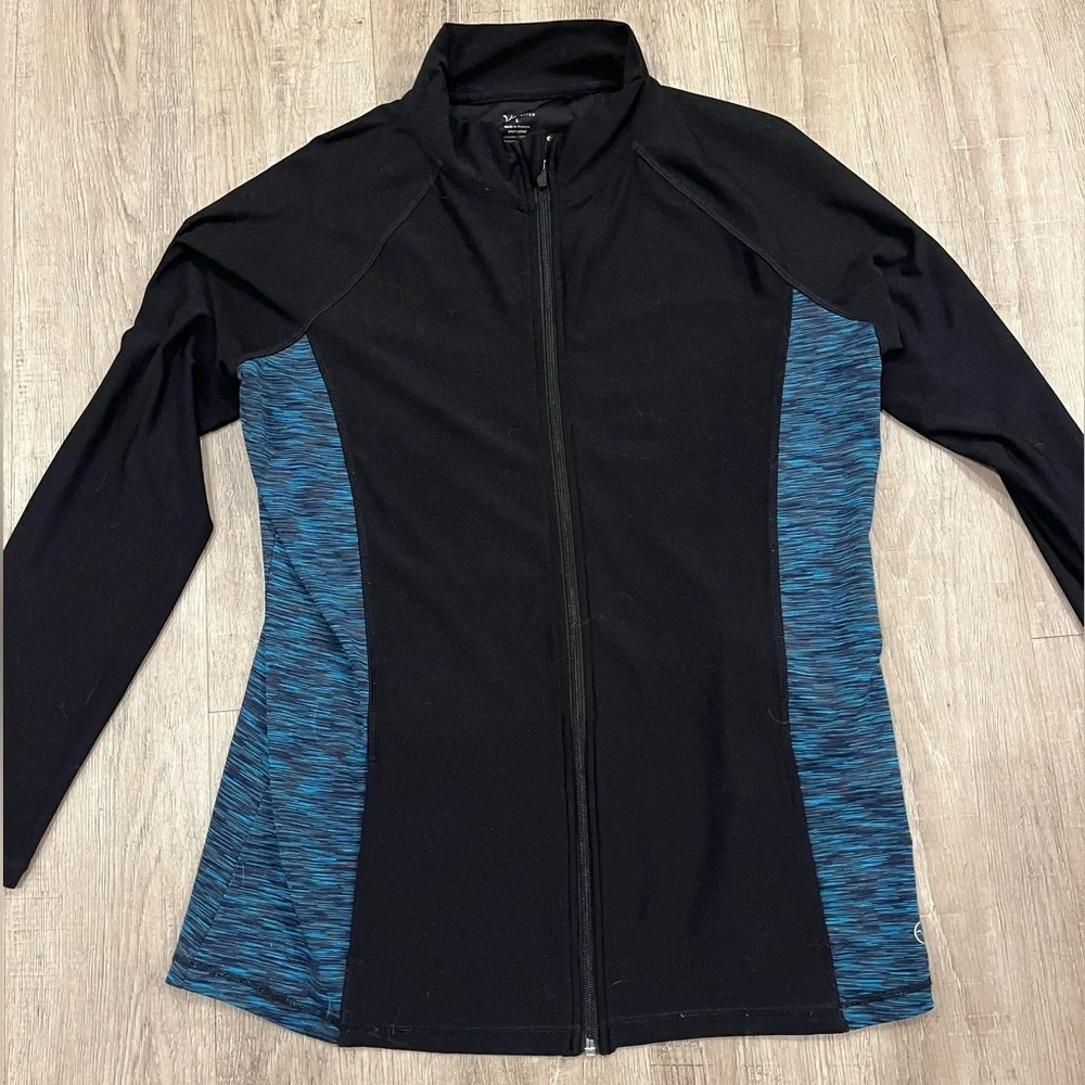 VOGO Athletica Black and Blue Women's Athletic Jacket Large - Picture 2 of 9
